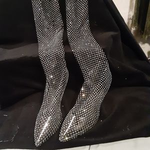 COPY - Thigh high stretch rhinestone boots